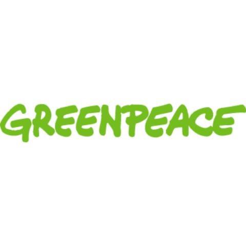 Greenpeace Schriftzug in Großbuchstaben
