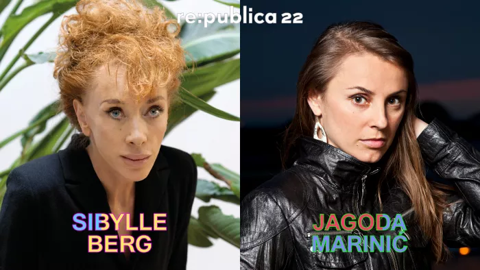 Porträtfotos der beiden #rp22-Sprecherinnen Sibylle Berg (links) und Jagoda Marinić (rechts)