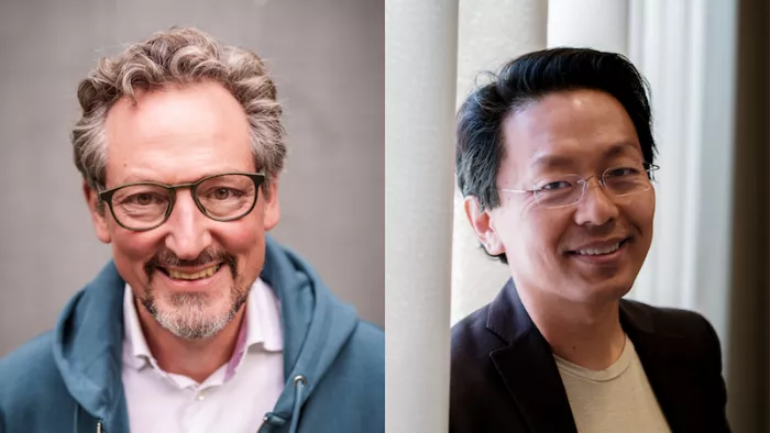 Foto von Eckart von Hirschhausen und Chan-jo Jun.