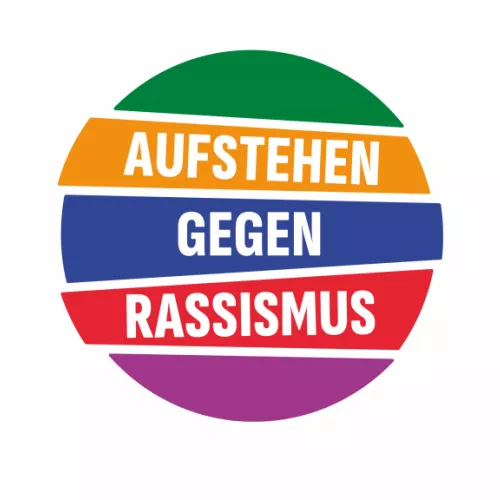 Logo vom Bündnis "Aufstehen gegen Rassismus"